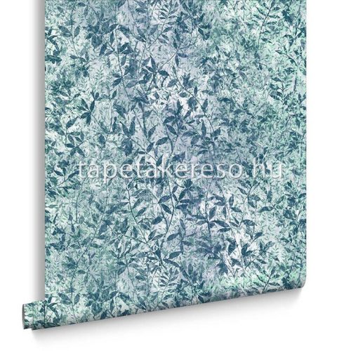 Graham & Brown Floriculture vlies anyagú kék, zöld, rózsaszín, gyöngyház színű leveles modern tapéta