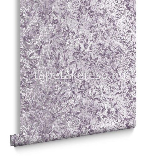 Graham & Brown Floriculture vlies anyagú lila, ezüst színű leveles modern tapéta