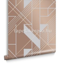   Graham & Brown Balance vlies anyagú szürke, rosegold színű geometriai modern tapéta