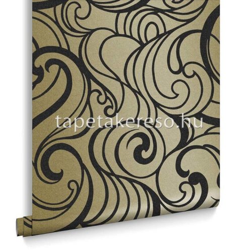 Graham & Brown Established vlies anyagú fekete, arany színű absztrakt, art deco klasszikus tapéta