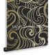 Graham & Brown Established vlies anyagú fekete, arany színű absztrakt, art deco klasszikus tapéta