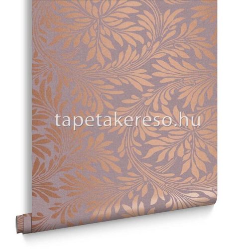Graham & Brown Established vlies anyagú lila, bronz színű leveles klasszikus tapéta