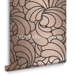   Graham & Brown Established vlies anyagú fekete, rosegold színű absztrakt, art deco klasszikus tapéta