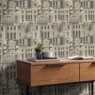 Graham & Brown Curiosity vlies anyagú beige, barna színű épület romantikus tapéta