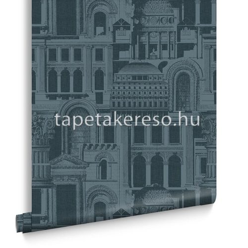 Graham & Brown Curiosity vlies anyagú kék színű épület romantikus tapéta