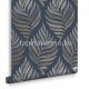 Graham & Brown Floriculture vlies anyagú kék, arany, ezüst színű leveles modern tapéta