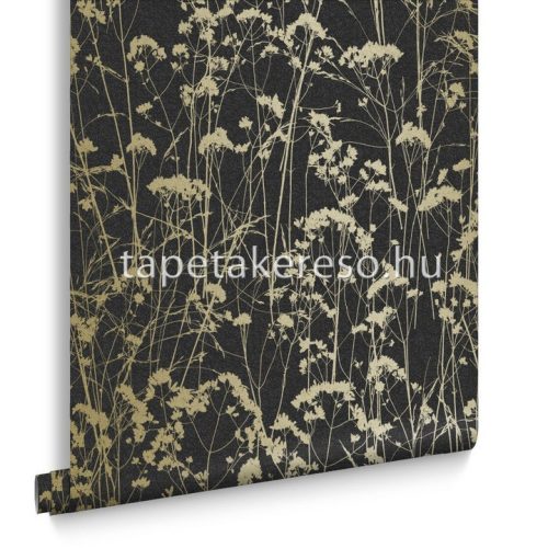 Graham & Brown Silhouette vlies anyagú fekete, arany színű virágos modern tapéta