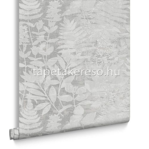 Graham & Brown Floriculture vlies anyagú szürke, ezüst színű leveles modern tapéta