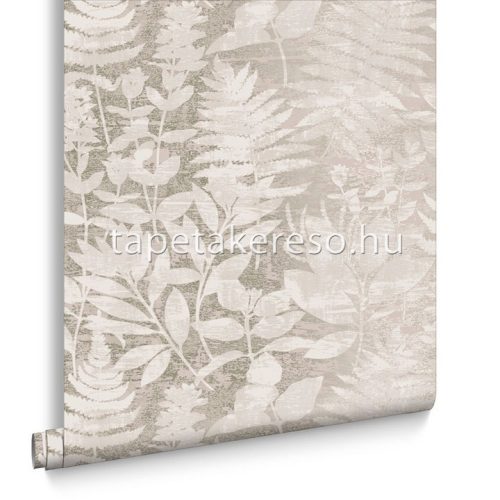 Graham & Brown Floriculture vlies anyagú beige, fehér, gyöngyház színű leveles modern tapéta