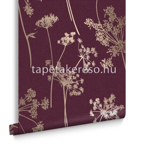 Graham & Brown Silhouette vlies anyagú lila, arany színű virágos modern tapéta