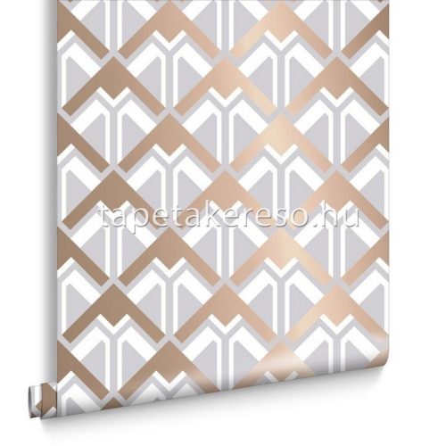 Graham & Brown Balance vlies anyagú szürke, fehér, rosegold színű geometriai modern tapéta