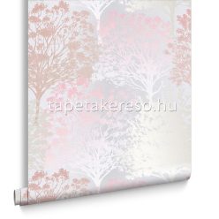   Graham & Brown Floriculture vlies anyagú szürke, rózsaszín, rosegold, gyöngyház színű fás modern tapéta