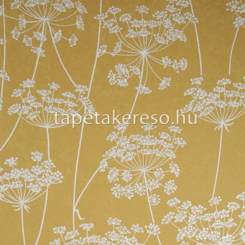 Graham & Brown Secret Garden vlies anyagú mustársárga, fehér, csillámos színű virágos modern, romantikus tapéta