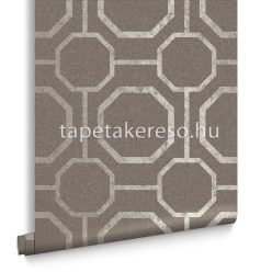   Graham & Brown Imperial vlies anyagú barna, ezüst, gyöngyház színű geometriai klasszikus tapéta