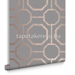   Graham & Brown Imperial vlies anyagú szürke, rosegold színű geometriai klasszikus tapéta