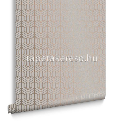 Graham & Brown Balance vlies anyagú szürke, rosegold színű geometriai modern tapéta
