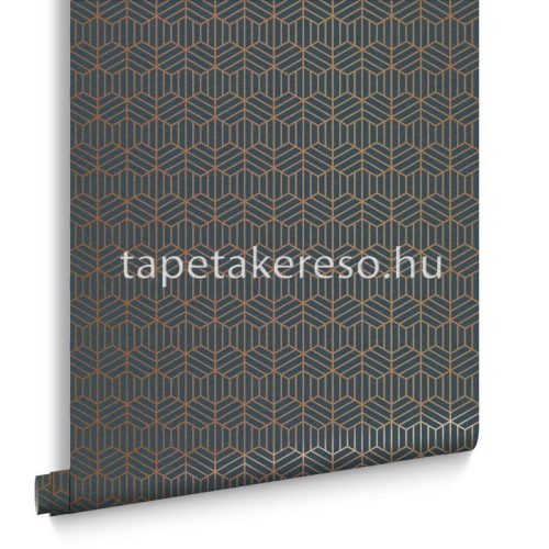 Graham & Brown Balance vlies anyagú kék, bronz színű geometriai modern tapéta