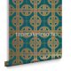 Graham & Brown Imperial vlies anyagú türkiz, bronz színű geometriai klasszikus tapéta