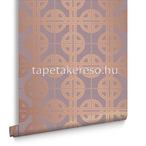 Graham & Brown Imperial vlies anyagú lila, arany színű geometriai klasszikus tapéta