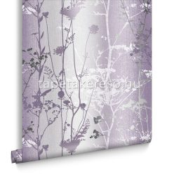   Graham & Brown Floriculture vlies anyagú lila, ezüst, szürke, gyöngyház színű növényes modern tapéta