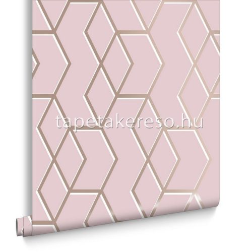 Graham & Brown Balance vlies anyagú rózsaszín, rosegold színű geometriai modern tapéta