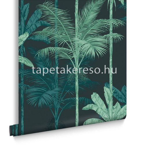 Graham & Brown Hybrid vlies anyagú fekete, türkiz, zöld színű fás, leveles modern tapéta