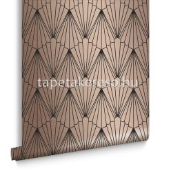   Graham & Brown Established vlies anyagú fekete, rosegold színű art deco klasszikus tapéta