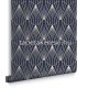 Graham & Brown Established vlies anyagú kék, ezüst színű art deco klasszikus tapéta