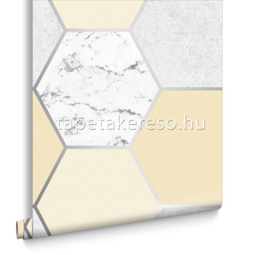 Graham & Brown Balance vlies anyagú ezüst, szürke, sárga színű geometriai modern tapéta