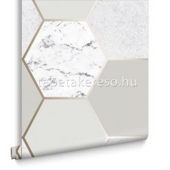   Graham & Brown Balance vlies anyagú szürke, fehér, beige, arany színű geometriai modern tapéta