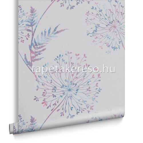 Graham & Brown Floriculture vlies anyagú kék, rózsaszín, gyöngyház színű növényes modern tapéta