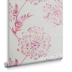   Graham & Brown Floriculture vlies anyagú ezüst, korall, pink színű növényes modern tapéta