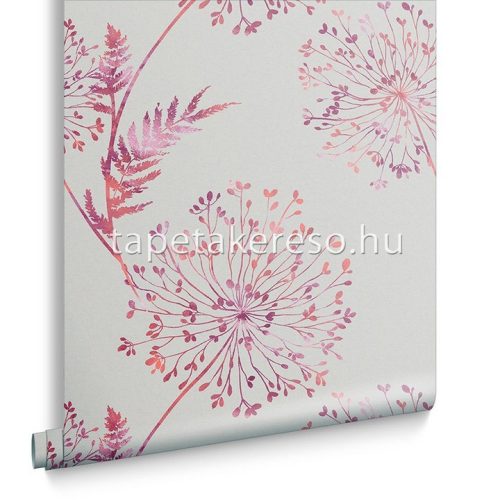 Graham & Brown Floriculture vlies anyagú ezüst, korall, pink színű növényes modern tapéta