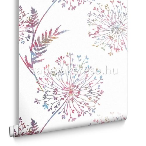 Graham & Brown Floriculture vlies anyagú kék, pink, zöld, gyöngyház színű növényes modern tapéta
