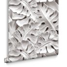 Graham & Brown Curiosity vlies anyagú fehér, szürke színű leveles, 3d romantikus tapéta