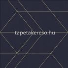 Graham Oblique vlies anyagú kék, arany színű vonalas, geometriai modern tapéta
