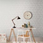 Graham Oblique vlies anyagú fehér, rosegold színű vonalas, geometriai modern tapéta