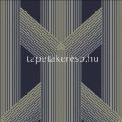 Graham Oblique vlies anyagú kék, ezüst színű geometriai modern tapéta