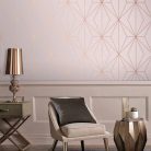 Graham Oblique vlies anyagú rózsaszín, rosegold színű geometriai modern tapéta