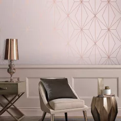   Graham Oblique vlies anyagú rózsaszín, rosegold színű geometriai modern tapéta