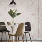Graham Oblique vlies anyagú fehér, rosegold színű geometriai modern tapéta