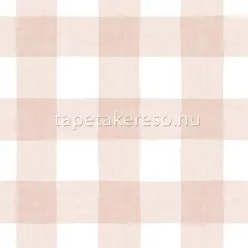   Cristiana Masi Hashtag vlies anyagú fehér, rózsaszín színű kockás, textilhatású ifjúsági tapéta