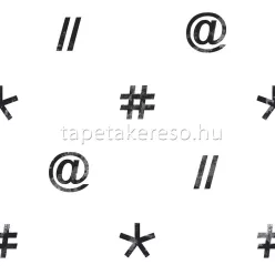   Cristiana Masi Hashtag vlies anyagú fekete, fehér színű feliratos ifjúsági tapéta