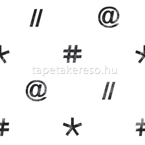 Cristiana Masi Hashtag vlies anyagú fekete, fehér színű feliratos ifjúsági tapéta