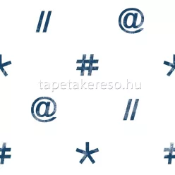   Cristiana Masi Hashtag vlies anyagú fehér, kék színű feliratos ifjúsági tapéta