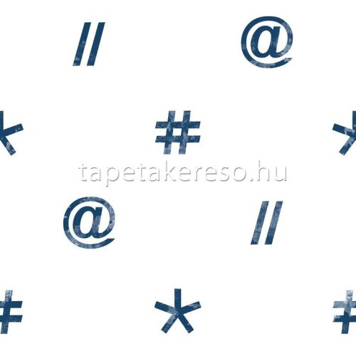 Cristiana Masi Hashtag vlies anyagú fehér, kék színű feliratos ifjúsági tapéta