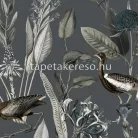 Graham & Brown Genesis vlies anyagú szürke, kék, barna színű növényes, madaras modern tapéta