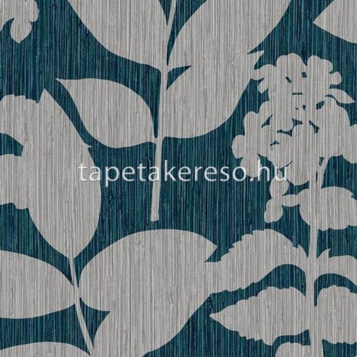 Graham & Brown Genesis vlies anyagú szürke, kék színű leveles modern tapéta
