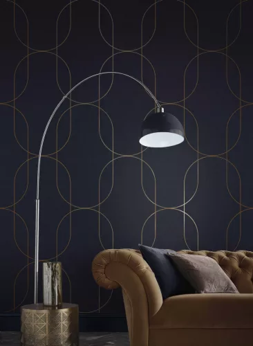 Graham & Brown Pioneer vlies anyagú kék, bronz színű geometriai modern tapéta