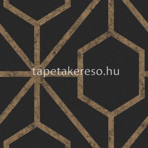 Graham & Brown Pioneer vlies anyagú fekete, arany színű geometriai modern tapéta